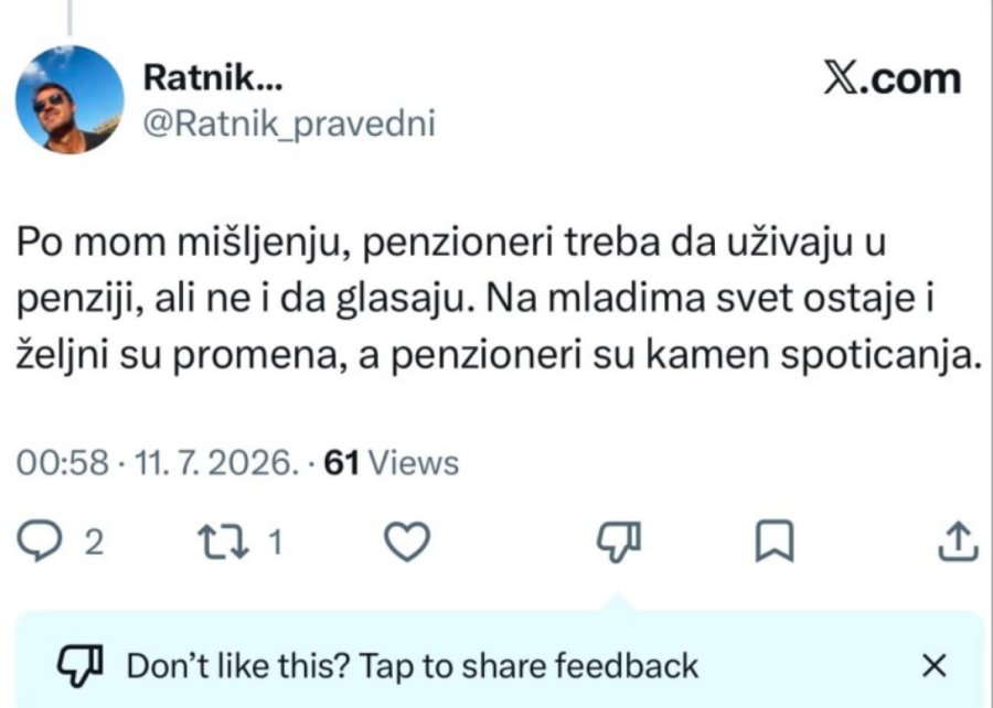 Novi blokaderski udar na najstarije sugrađane: Penzioneri su kamen spoticanja, ne treba da glasaju