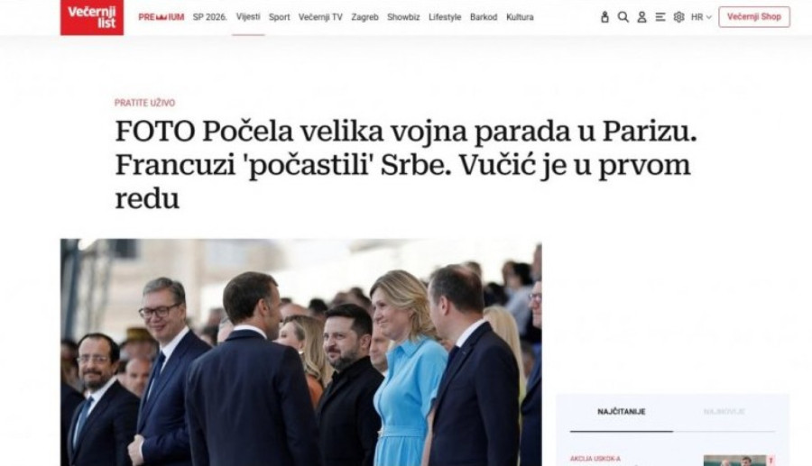 Hrvati ne mogu da sakriju bes: Pucaju zbog časti koja je Vučiću i Srbiji ukazana u Parizu FOTO