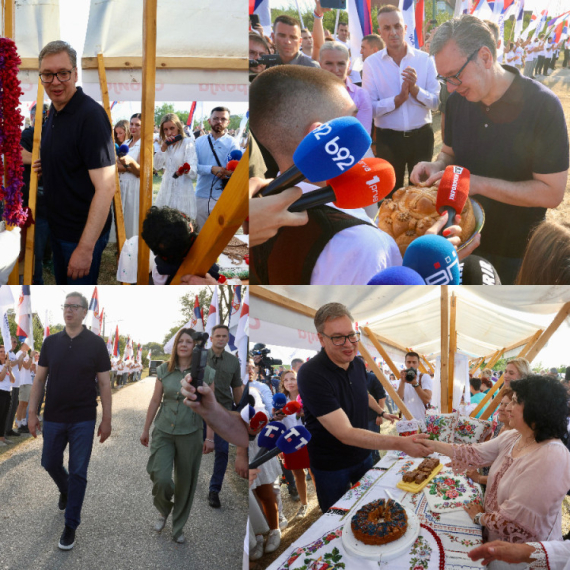 Veličanstven doček za Vučića u Vladimirovcu; Ori se "Aco, Srbine"; "Jedino što me zanima je istina"