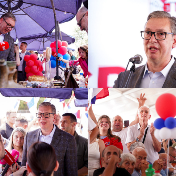 Orilo se "Aco, Srbine" i "pobeda" u Lapovu; Vučić: "Čuvali ste svoju šljivu, čuvali ste Srbiju"