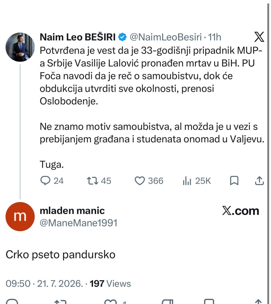 Sramni komentari blokadera; Targetirali policajca, a sad nastavljaju sa brutalnom kampanjom