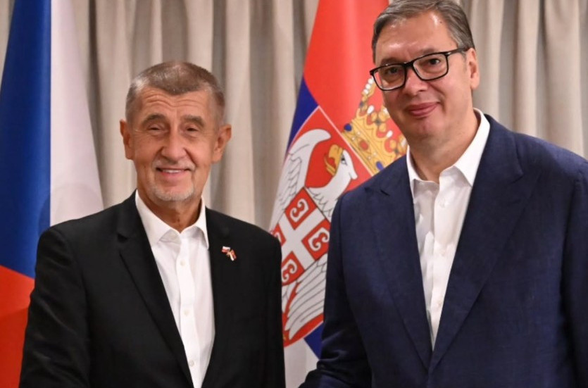 Premijer Češke Andrej Babiš u poseti Beogradu; Svečani doček ispred Palate Srbija
