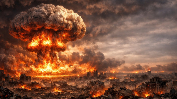 A dramatic conflict looms; "They could simply drop a nuclear bomb"
