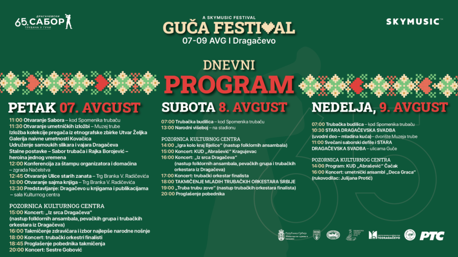 Pogledajte šta još donosi dnevni program 65. Sabora u Guči FOTO