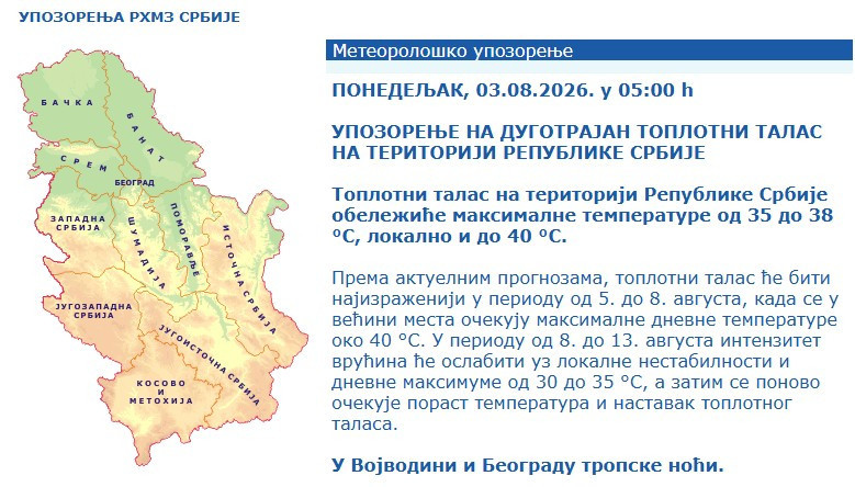 Počinje mega pakao: Temperature i do 42 stepena