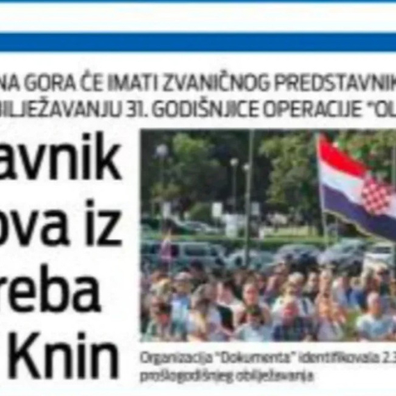 Sramno: Podgorica slavi akciju "Oluja" sa Hrvatima; Spajić i Mandić šalju delegaciju u Knin