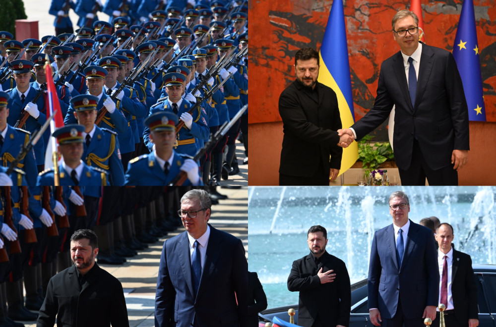Vučić dočekao Zelenskog: Prijem uz najviše počasti ispred Palate Srbija; U toku je razgovor dva lidera FOTO
