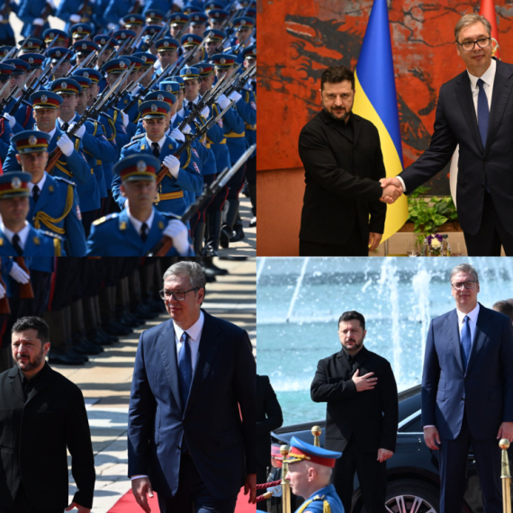 Vučić dočekao Zelenskog: Prijem uz najviše počasti ispred Palate "Srbija"; U toku je razgovor dva lidera FOTO