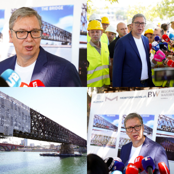 Vučić obišao radove: "Pravimo pešački most na tri nivoa"; "Biće najmodernija evropska i svetska atrakcija"