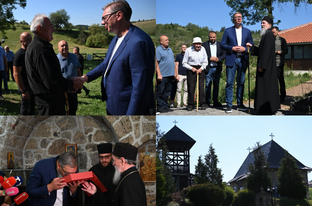 Vučić obišao manastir Dubnica; "Idemo među ljude, da ih čujemo"; Obilazi radove na putu Ivanjica-Sjenica