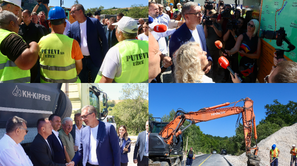 Vučić obišao radove na putu Ivanjica-Sjenica: "Veliki značaj za građane, mnogo toga smo ostavili i uradili"