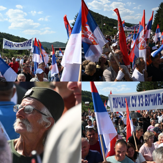 Veličanstven doček u Guči; Veliki broj građana dočekao Vučića uz trubače FOTO