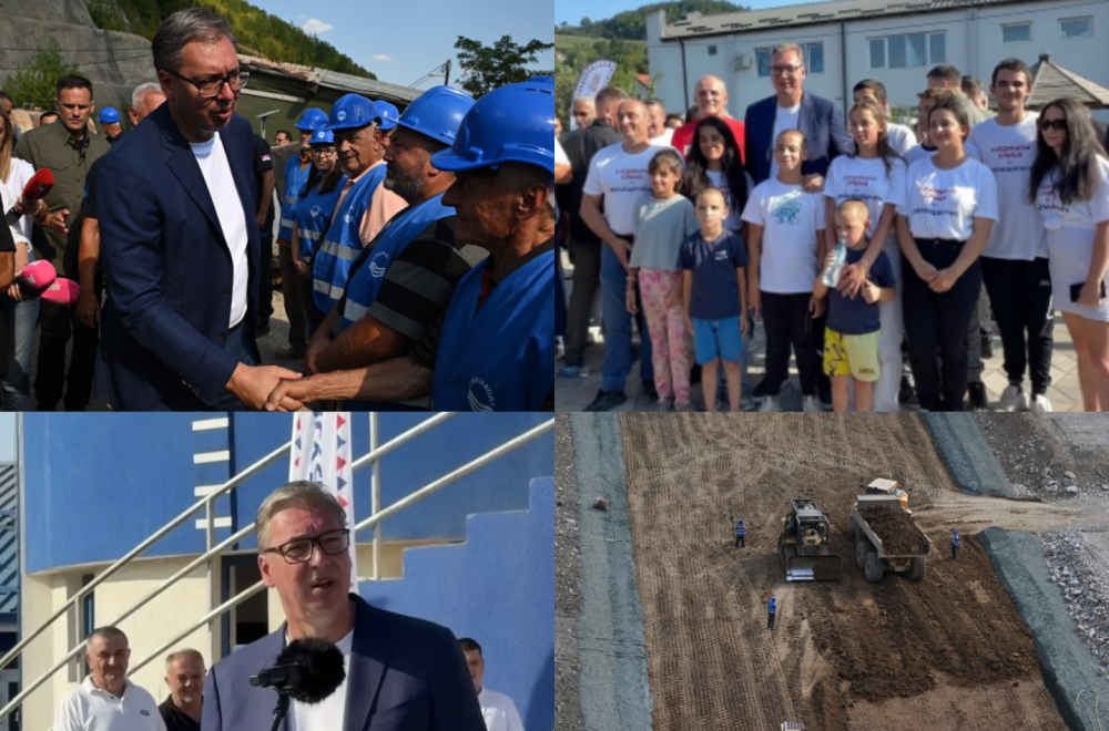 Vučić obišao radove na brani Svračkovo kod Arilja: "Ovo menja lice Srbije"; Posetio firmu "Sportex" FOTO/VIDEO