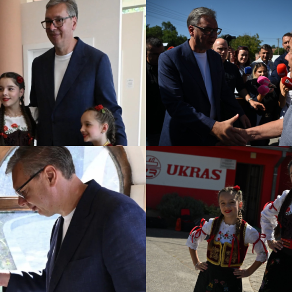 Vučić posetio selo Veliki Popović kod Despotovca; Dočekao ga veliki broj građana FOTO