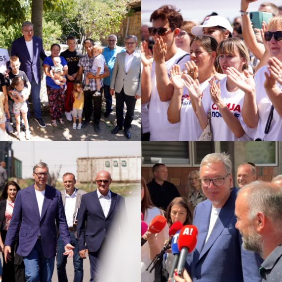 Vučić u obilasku vinarije Bora kod Rekovca; Razgovara sa građanima i rešava probleme; Veličanstven doček FOTO