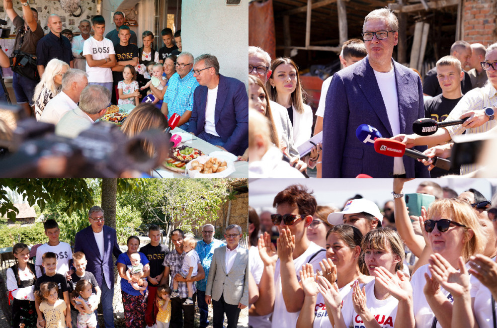 Vučić u selu Vitoševac; Razgovara sa građanima; Obišao vinariju Bora kod Rekovca FOTO