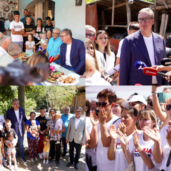 Vučić u selu Vitoševac; Razgovara sa građanima; Obišao vinariju Bora kod Rekovca FOTO