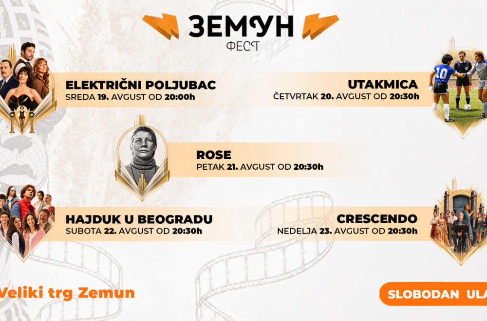 Od Kana do Berlina; Filmski hitovi stižu na Zemun fest, ulaz besplatan; Muzički program pravi zemljotres