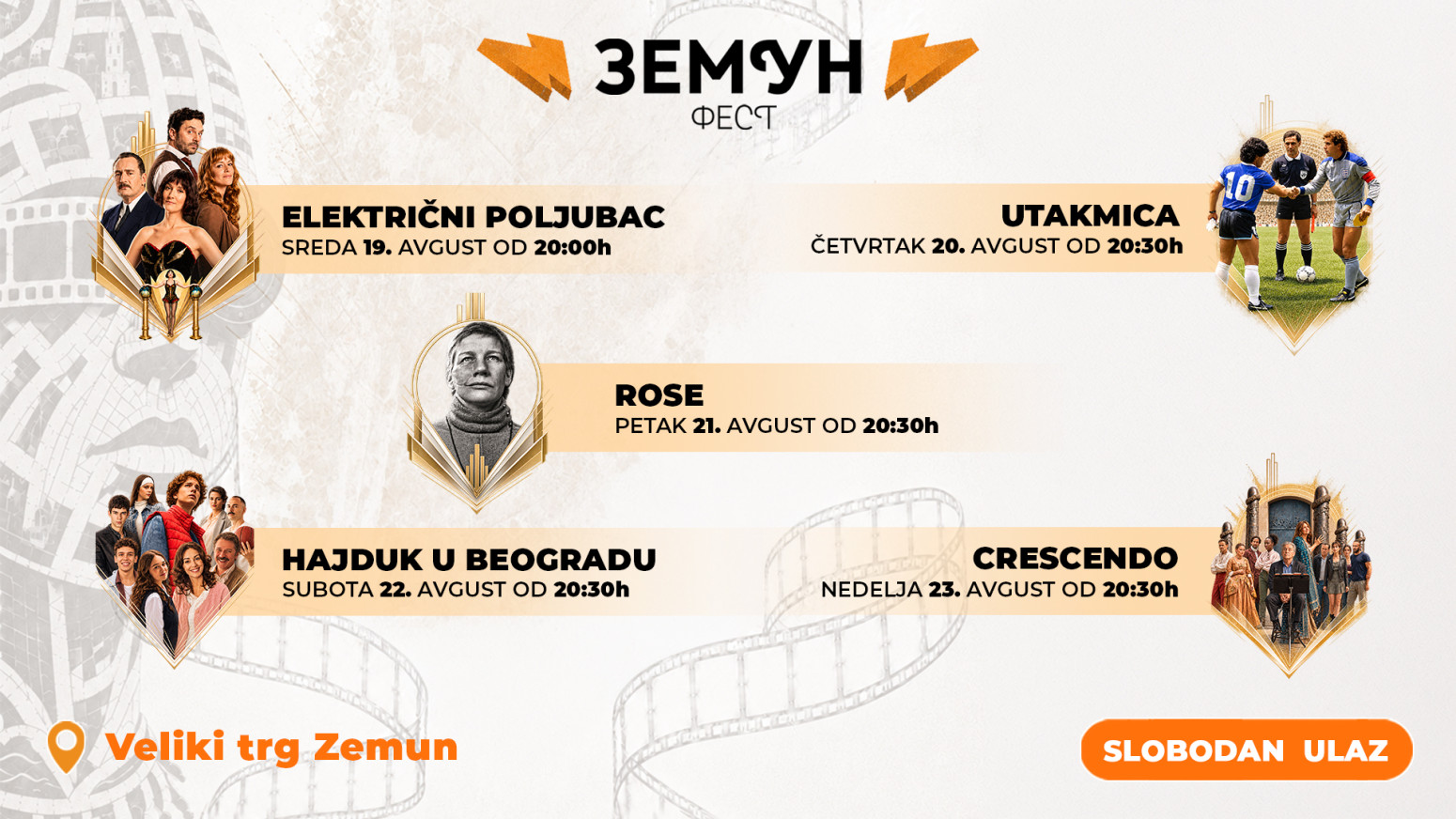 Od Kana do Berlina; Filmski hitovi stižu na Zemun fest, ulaz besplatan; Muzički program pravi zemljotres