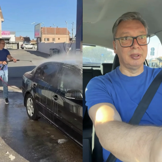 Vučić otišao da opere automobil, pa otkrio kako je prošla "operacija": "Svađao sam se sa crevom i žetonima"