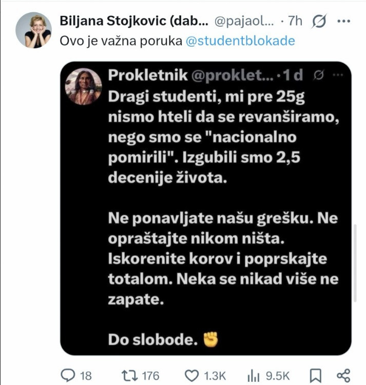 Stravična pretnja ljudima u Srbiji; Blokaderi poručuju da sve treba pobiti FOTO
