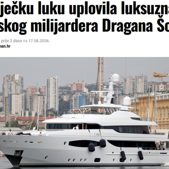 Hrvatski mediji: Šolakova jahta vredna 70 miliona evra uplovila u riječku luku