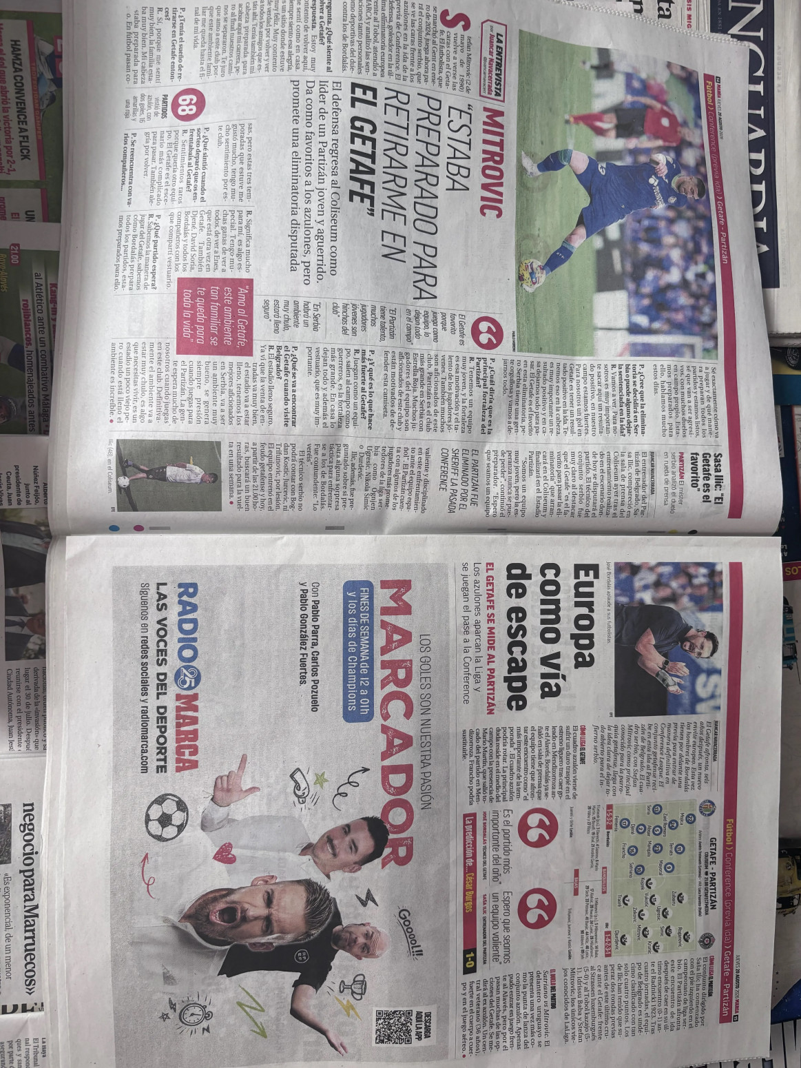Španski mediji pred Hetafe – Partizan: Na život ili smrt! FOTO
