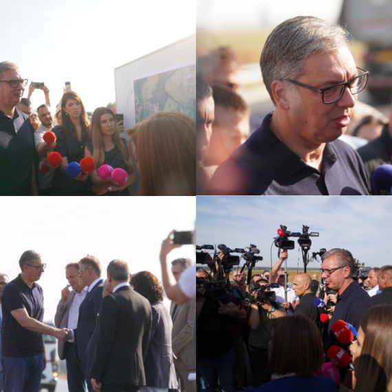 Vučić obilazi radove na auto-putu Kuzmin-Sremska Rača: "Uložićemo ne manje od 340 miliona evra"