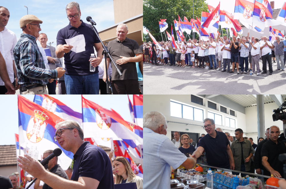 Vučić u Ubu: Najavio nove kilometre, rekonstrukciju škole u Banjanima; Razgovarao sa građanima FOTO