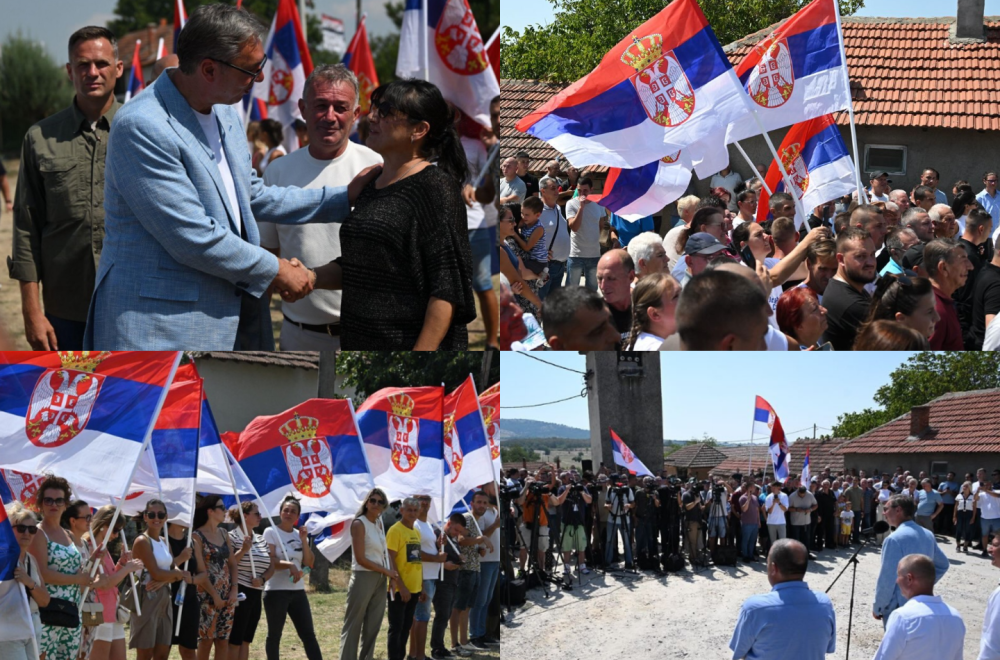 Vučić sa narodom u selu Lopardince; Dočekao ga veliki broj ljudi; Prvi predsednik koji je posetio Strezovce