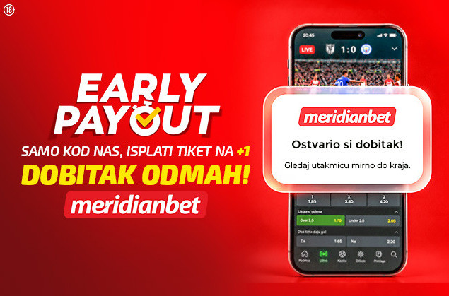 Novo, novo, novo! Samo u Meridianu – isplati tiket već na 1:0!