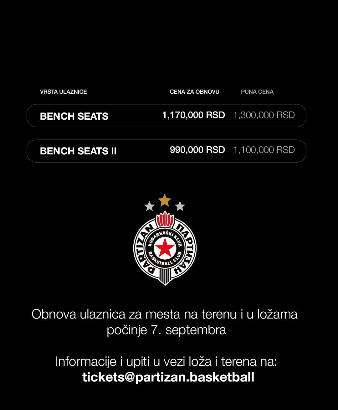 Partizan snizio cene: Prodaju se sezonske!
