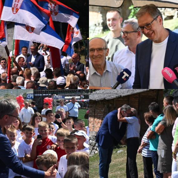 Vučić sa narodom u Raškom okrugu: Rešava probleme građana; Obišao porodicu Dubovac u selu Čomage FOTO
