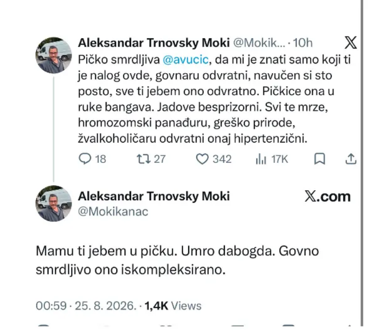Blokader uputio jezive pretnje predsedniku Srbije: Vučić da umre, ali hitno FOTO