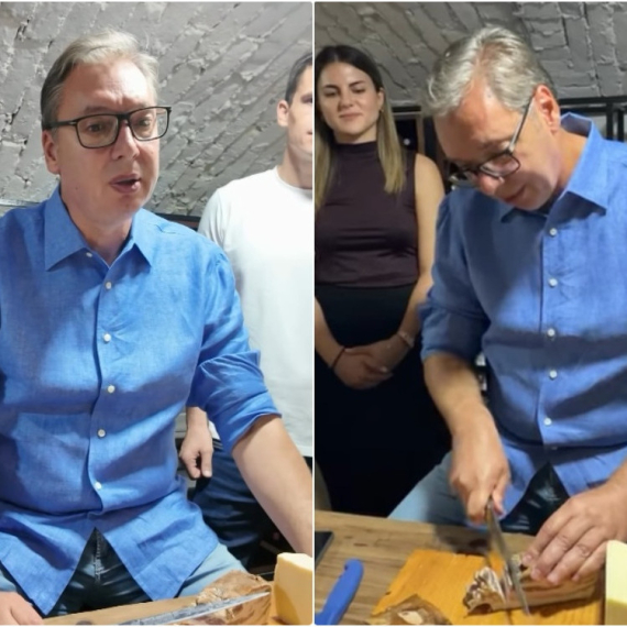 Vučić okupio mlade na Paliću: Smorio sam ih dugim govorom, pa sam se iskupio; Najbolje je prošla slanina VIDEO