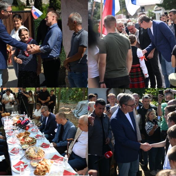 Vučić posetio Severnobački okrug; Mališan u Bačkoj Topoli poklonio Vučiću crtež; Saslušao probleme FOTO/VIDEO