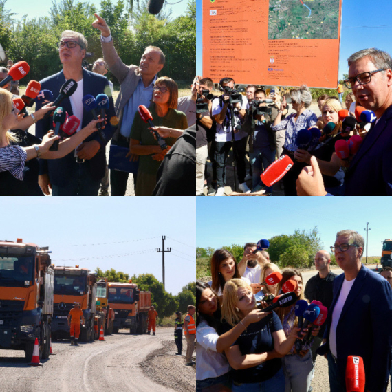 Vučić obišao radove na putu Bački Brestovac - Bački Gračac: "Moramo sve da povežemo sa Smajlijem"