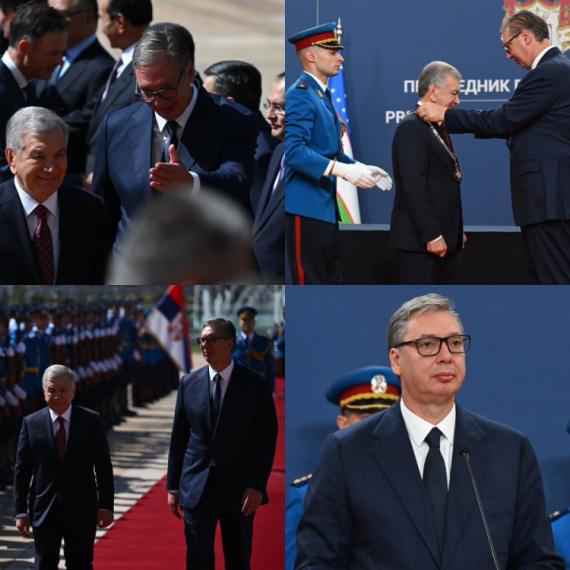 Predsednik Uzbekistana u Srbiji; Predstavljena Taškentska ulica u Beogradu; Poslovni forum u toku VIDEO