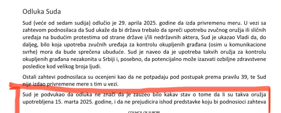 N1 namerno dovodi u zabludu javnost pominjanjem suda u Strazburu; Namešteno izveštavanje o zvučnom topu