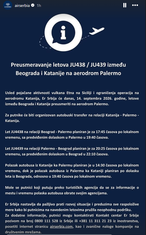 Obustavljeni svi letovi na ovom aerodromu; Er Srbija preusmerava putnike