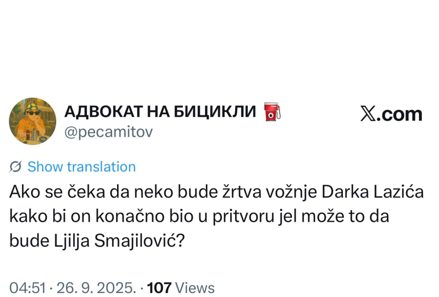133. na studentskoj listi pokazao mržnju prema sopstvenom narodu; Pozvao na ubistvo Ljiljane Smajlović
