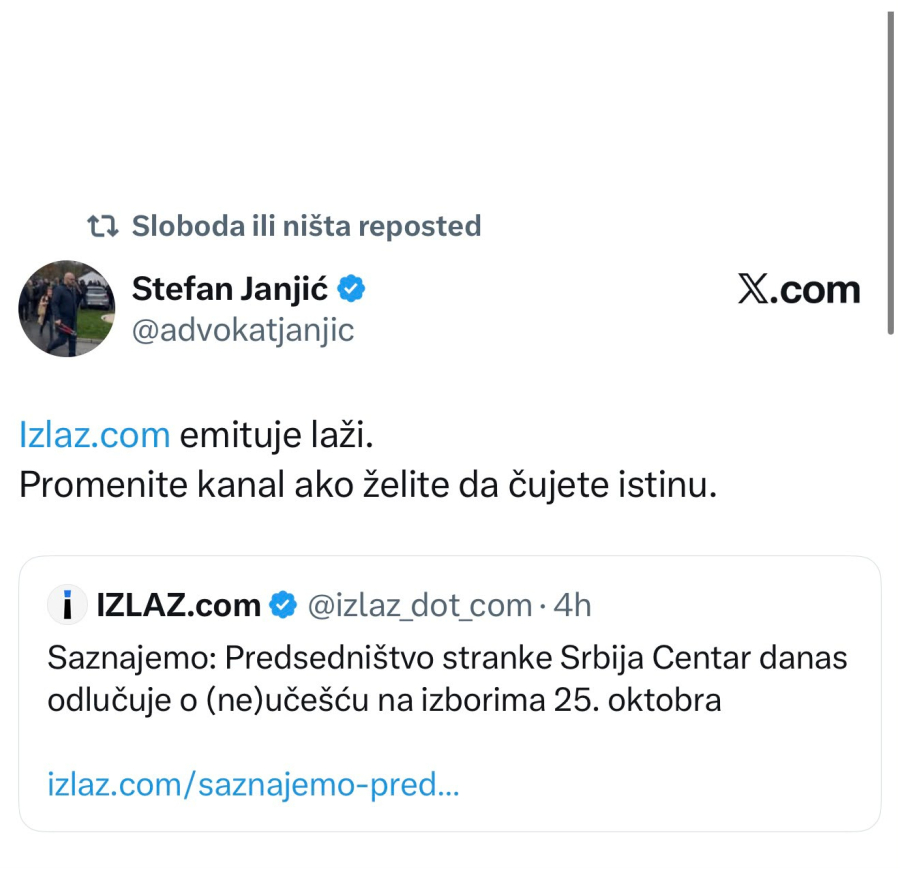 Ponoševa stranka razotkrila Studentsku listu: Promenite kanal ako želite da čujete istinu FOTO