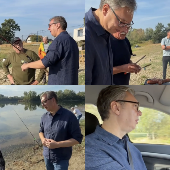 Vučić vozi kroz Srbiju; Na putu za Veliku Planu; Sa ribolovcima na Šalinačkom jezeru VIDEO