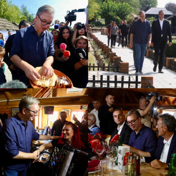 Vučić u Velikoj Plani; Dočekao ga veliki broj ljudi; "Dosta nam je podela, hoćemo ujedinjenu Srbiju" VIDEO
