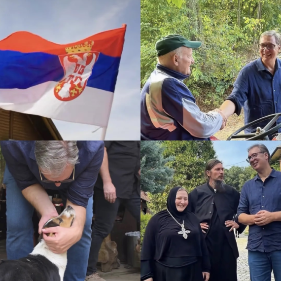 Vučić sa narodom u Podunavlju: Razgovarao s penzionerom iz Kusadka; Posetio manastir Koporin FOTO/VIDEO