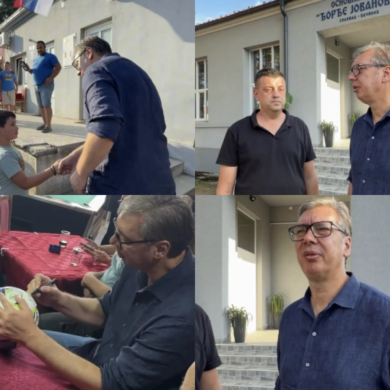 Vučić u selima oko Smederevske Palanke; Razgovara sa narodom; Posetio manastir Pinosava FOTO/VIDEO