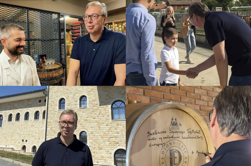 Vučić obišao vinariju Đorđević i destileriju Emperus; Posetio porodicu Milivojević VIDEO