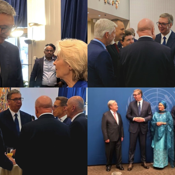 Vučić sa svetskim liderima u Njujorku na prijemu kod Gutereša; "Dobri razgovori sa prijateljima" FOTO/VIDEO