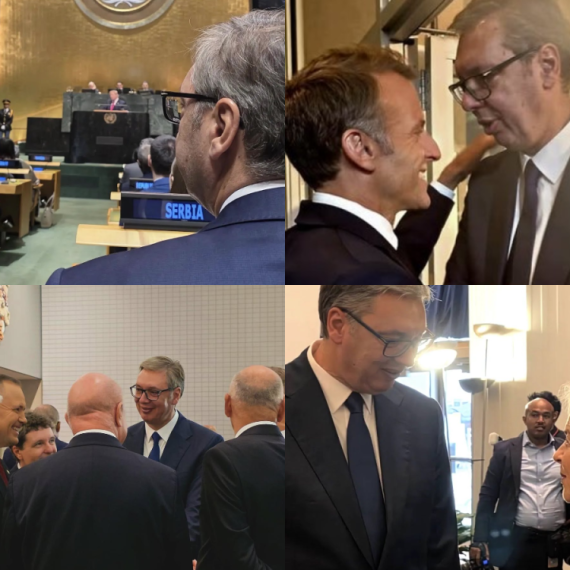 Vučić u Njujorku sa svetskim liderima; Prisustvovao prijemu kod Gutereša; Srdačan susret sa Makronom FOTO