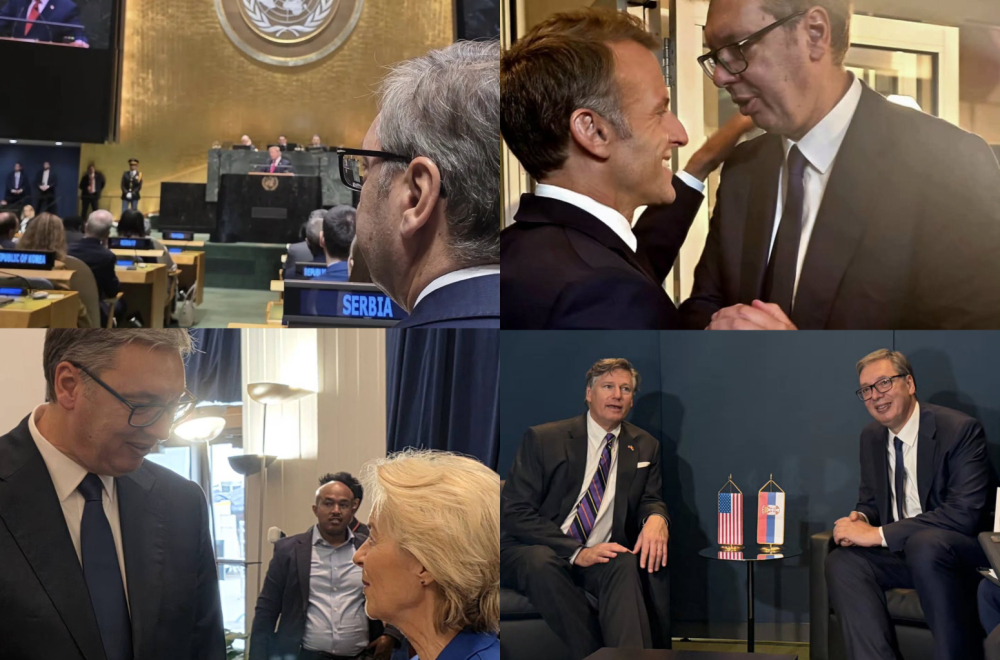 Vučić u Njujorku sa svetskim liderima; Srdačan susret sa Makronom; Sastao se sa Kristoferom Landauom FOTO